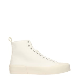 Jil Sander Beige Tyg Hög Top Sneaker