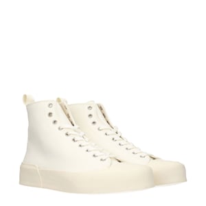 Jil Sander Beige Tyg Hög Top Sneaker