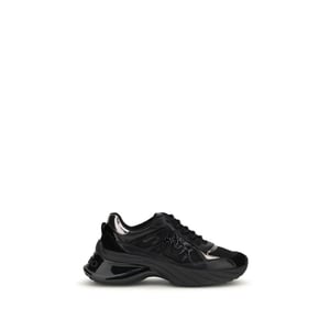 PINKO Zwarte Kalfsleren Bos Taurus Chunky Sneakers