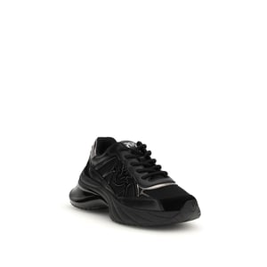 PINKO Zwarte Kalfsleren Bos Taurus Chunky Sneakers
