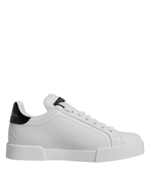 Dolce & Gabbana Witte Leren Klassieke Lage Sneakers Schoenen