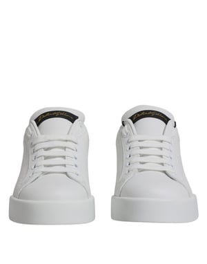 Dolce & Gabbana Witte Leren Klassieke Lage Sneakers Schoenen