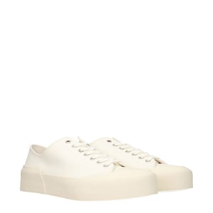 Jil Sander beige tyg låga sneakers