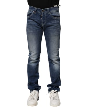 Dondup Blå Tvättad Skinny Fit Casual Herr Denim Jeans