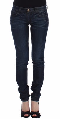 Ermanno Scervino Blauwe Slim Jeans Denim Broek Skinny Pijpen Stretch