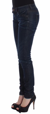 Ermanno Scervino Blauwe Slim Jeans Denim Broek Skinny Pijpen Stretch