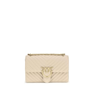 PINKO Beige Kalfskleren Bos Taurus Schoudertas