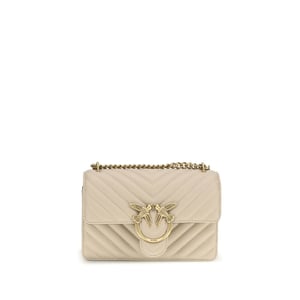 PINKO Beige Kalfskleren Bos Taurus Schoudertas