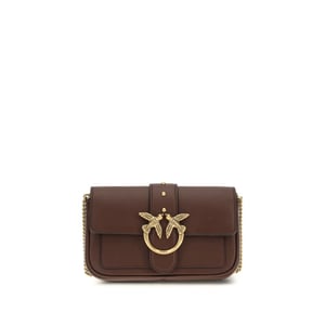 PINKO Bruine Kalfskin Bos Taurus Schoudertas