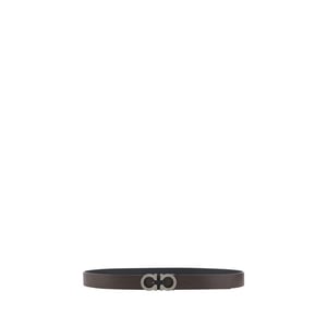 Ferragamo Zwarte Kalfslederen Bos Taurus Regular Riem