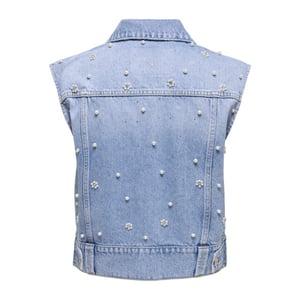 Only onlonur pearl deco dnm vest red dot 15366346 light blue denim
