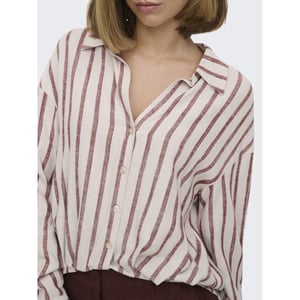 Only onlsiesta l/s linen bl balloon shir 15367420 silver lining
