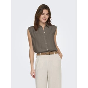 Only onlsiesta s/l linen bl shirt pnt no 15367416 walnut