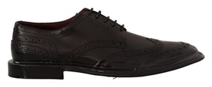 Dolce & Gabbana Svarta Läder Oxford Wingtip Formella Derby Skor