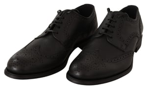 Dolce & Gabbana Svarta Läder Oxford Wingtip Formella Skor