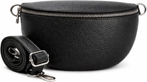 Ladies Genuine Italian Leather Crossbody Sling Bag in Black
