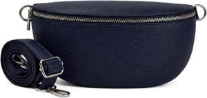 Ladies Genuine Italian Leather Crossbody Sling Bag in Navy