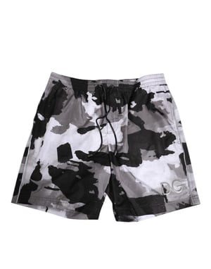 Dolce & Gabbana Zwart Witte Camouflage DG Logo Heren Badkleding