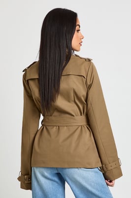 Short Belted Utility Trench Coat