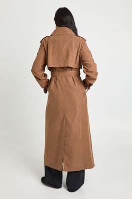 Tall Peached Oversized Double Breast Trench Coat