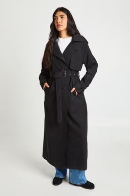 Tall Peached Oversized Double Breast Trench Coat