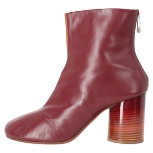 Maison Margiela Two Toned Ankle Boots in Red Leather