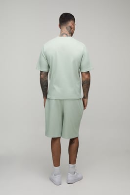 Tall Boxy Fit Pleated T-Shirt & Baggy Short Set