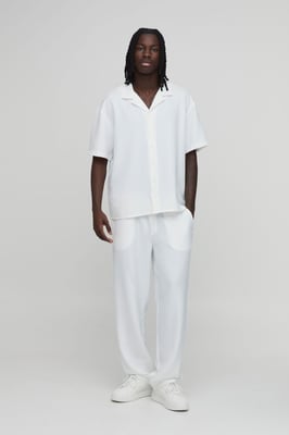 Oversized Short Sleeve Shirt and Trouser Set
