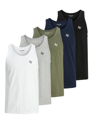 Jack & Jones 5 Pack Mens Sleeveless Vest