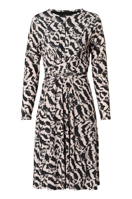 Maddie Print Jurk Creme / Zwart