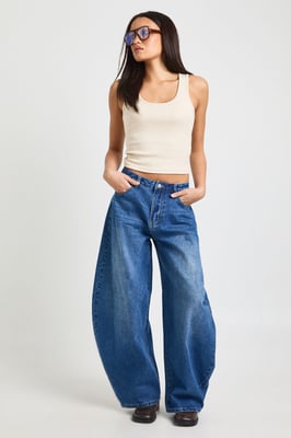 High Waist Relaxed Horseshoe Jean