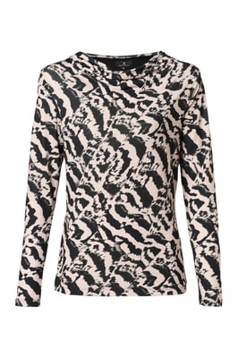 Caitlin Print Top Creme / Zwart