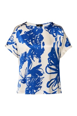 Martha Print Top Kobalt / Off White