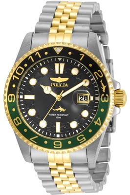 Invicta Pro Diver 30625 Heren Horloge - Quartz Uurwerk - Roestvrij Staal met zwarte Wijzerplaat - 43mm