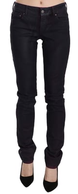Just Cavalli Zwarte Katoenen Lage Taille Skinny Denim Broek