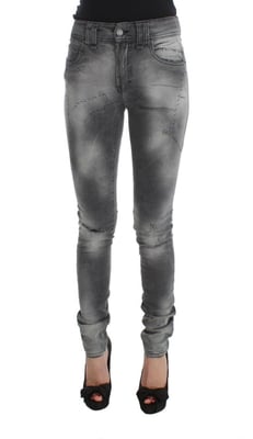 John Galliano Gråtvättade Bomullsblandning Slim Fit Denim Jeans Byxor