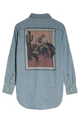 Western Denim Shirt Rodeo Poster Back