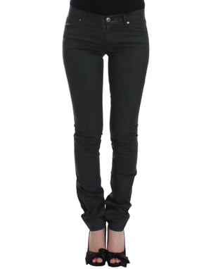 Ermanno Scervino Groene Slim Jeans Denim Broek Rechte Pasvorm Stretch