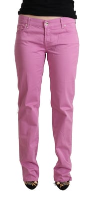 Jacob Cohen Roze Katoenen Lage Taille Slim Fit Jeans