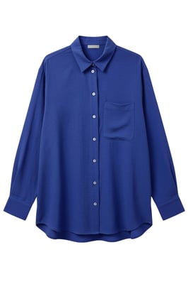 Oversize Longline Pocket Front Shirt