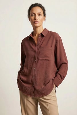 Oversize Longline Pocket Front Shirt