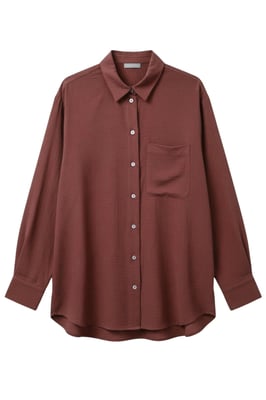 Oversize Longline Pocket Front Shirt