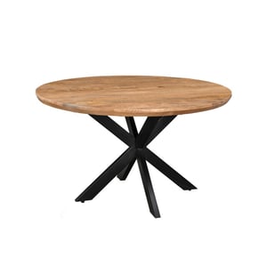 Livingfurn eetkamertafel jesper round 140cm mangohout / gecoat staal