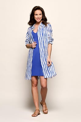 Georgie Streep Tuniek Offwhite / Kobalt