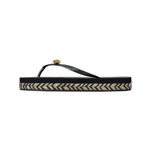 Raffia Switch Flip Flop zwart
