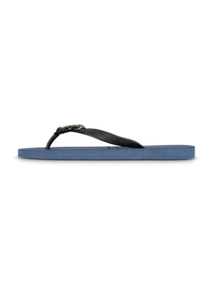 Gouden kleine teenslippers marineblauw