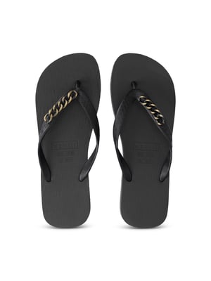 Guldfärgad liten flip-flop svart