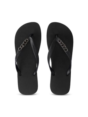 Silver Små Flip Flop Svarta