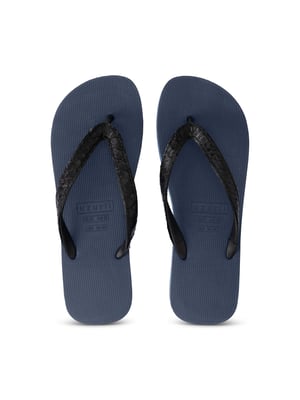 Python zwarte teenslippers marineblauw
