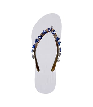 Hartvormige blauwe teenslippers wit